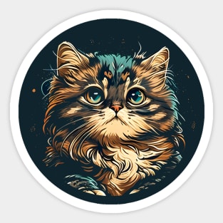 Artistic cat face Sticker